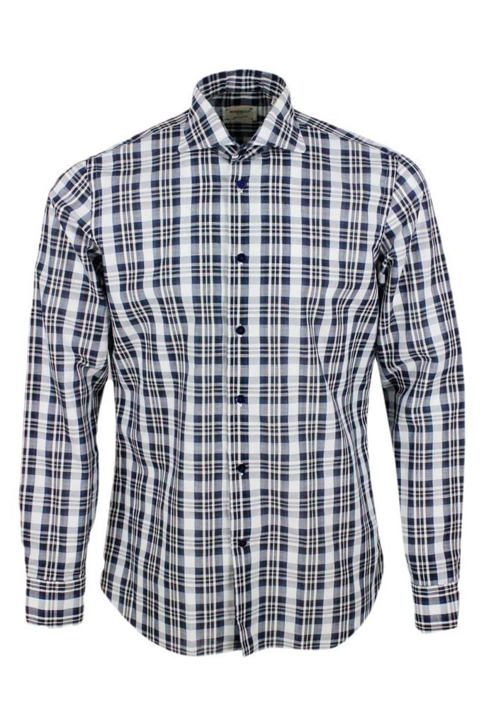 Checked Shirt In Cotton And Linen