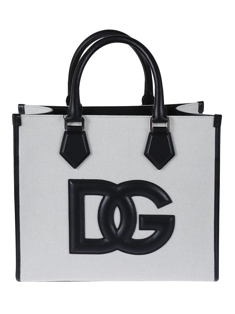 Logo Embossed Round Top Handle Tote