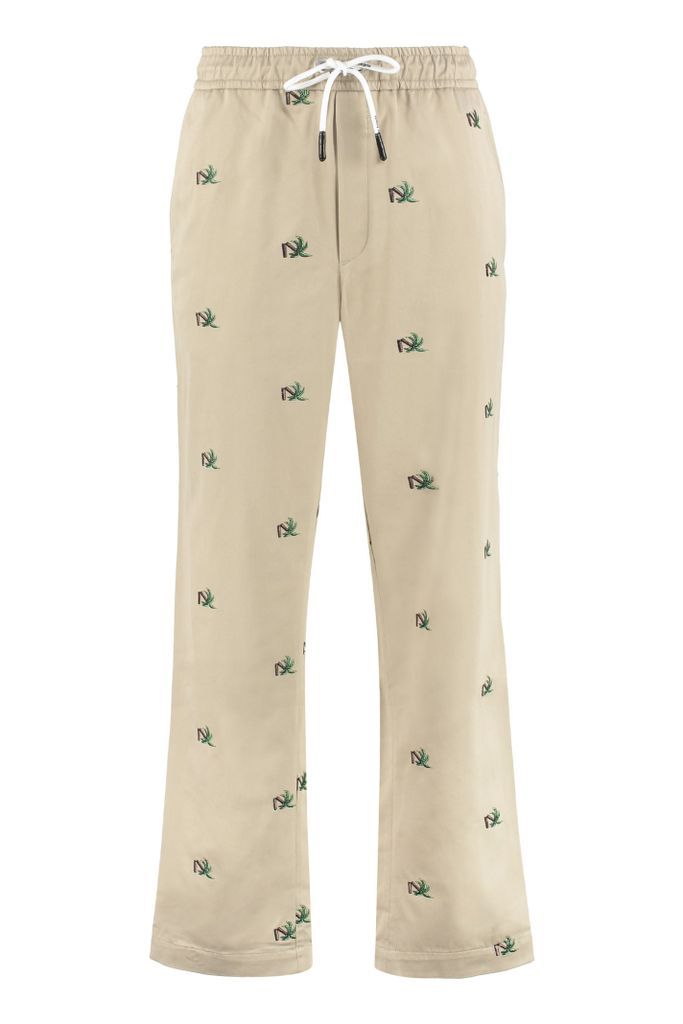 Embroidered Cotton Trousers
