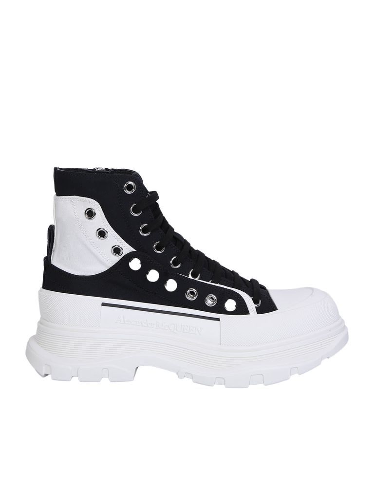 Black And White Tread Slick Ankle Boot