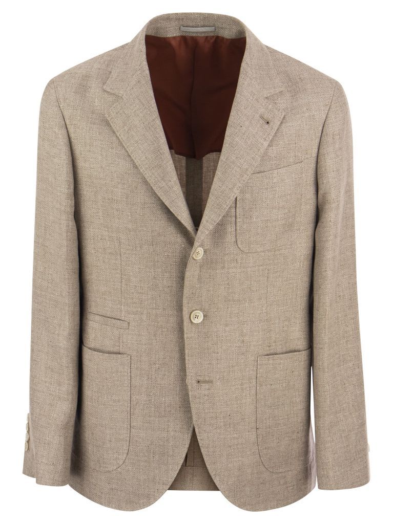 Deconstructed Jacket In Linen, Wool And Silk