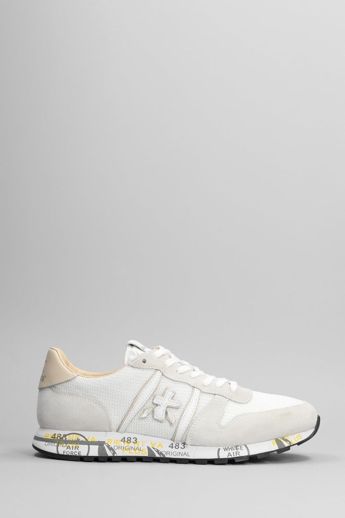 Eric Sneakers In White Suede And Fabric