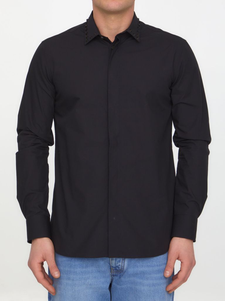 Black Untitled Studs Shirt