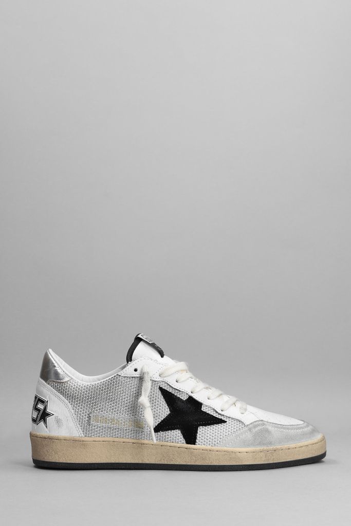 Ball Star Sneakers In White Leather And Fabric