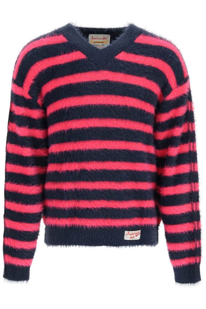 Brushed Effect Striped Sweater