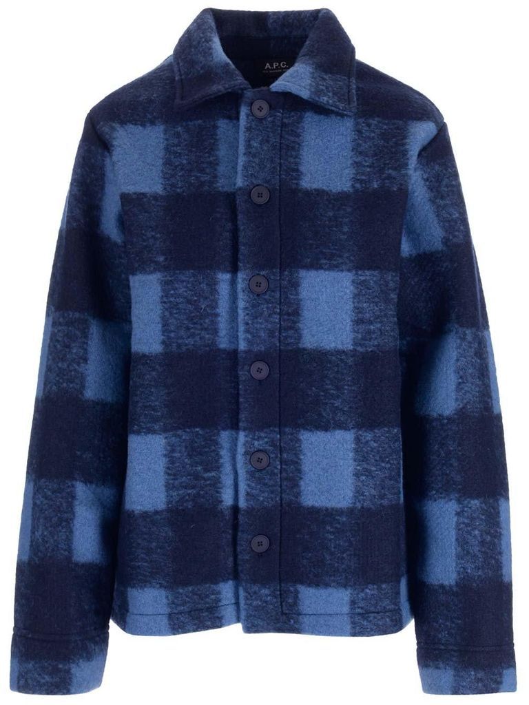 Checkered Buttoned Overshirt Jacket