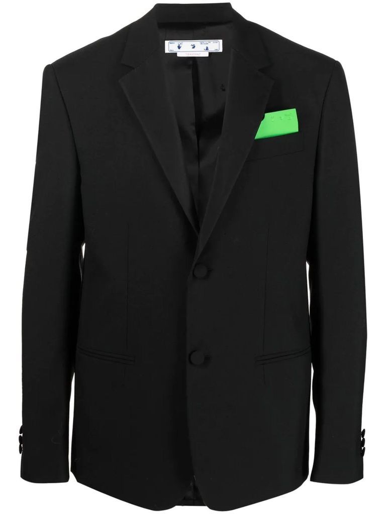 Black Wool And Silk Tailored Blazer