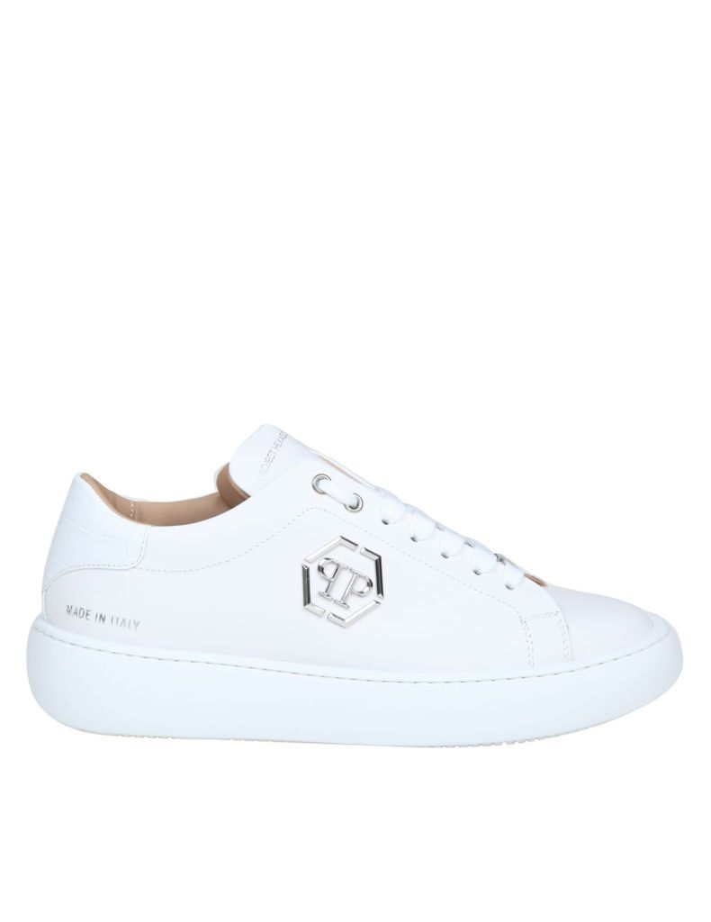 Hexagon Sneakers In White Leather
