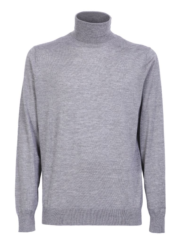 Grey Silk And Cashmere Sweater