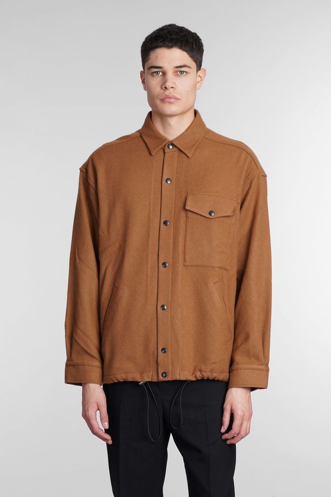 Martine Shirt In Leather Color Wool