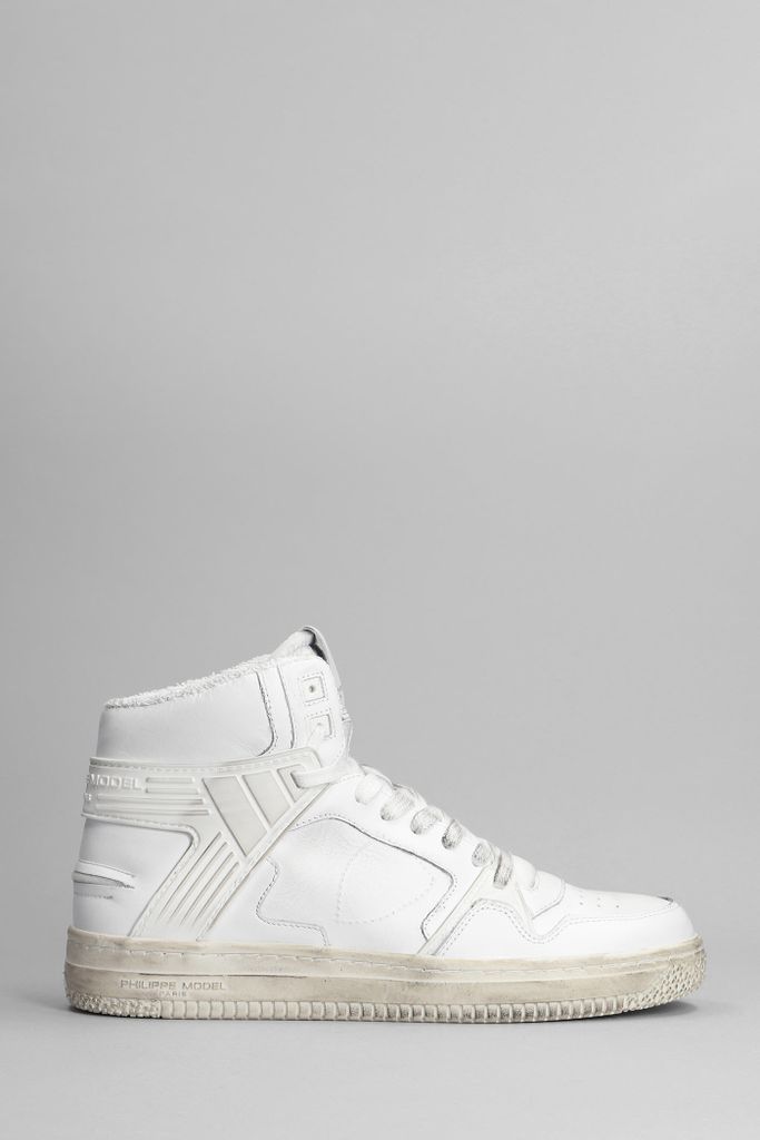 La Grande Sneakers In White Leather