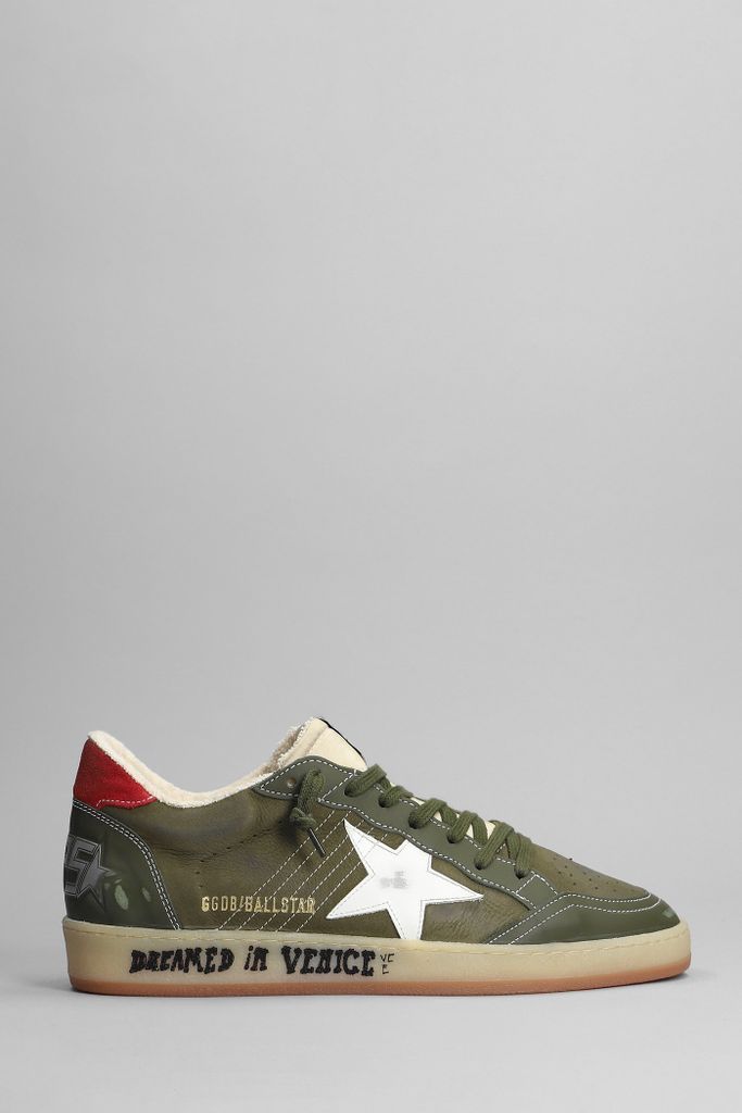 Ball Star Sneakers In Green Leather