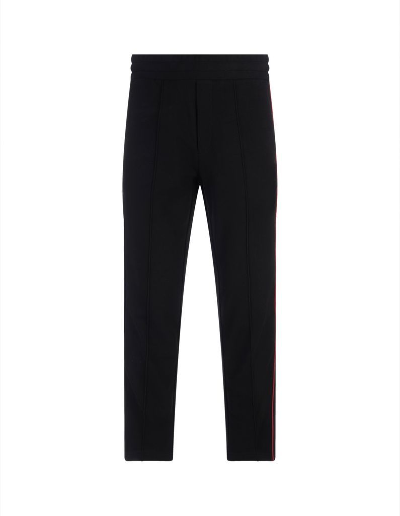 Black Sporty Trousers With Embroidered Logo Profile