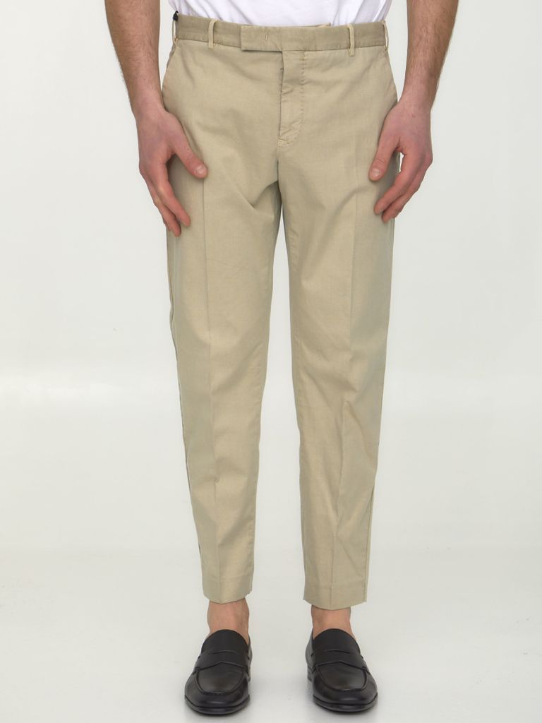 Beige Cotton Trousers