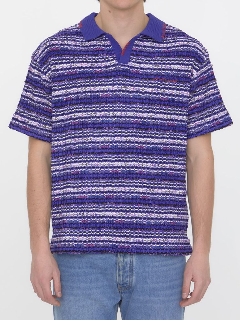 Bouclé Knit Polo Shirt