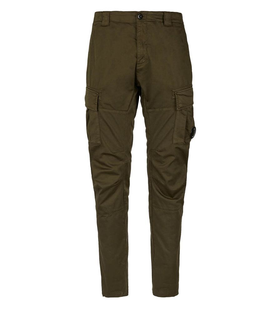 Cargo Stretch Sateen Lens Military Green Trousers