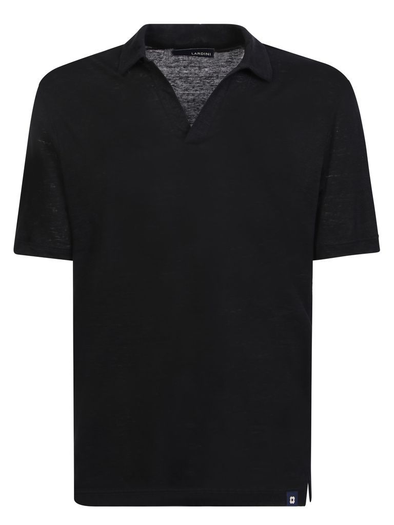 Linen Polo Black Shirt