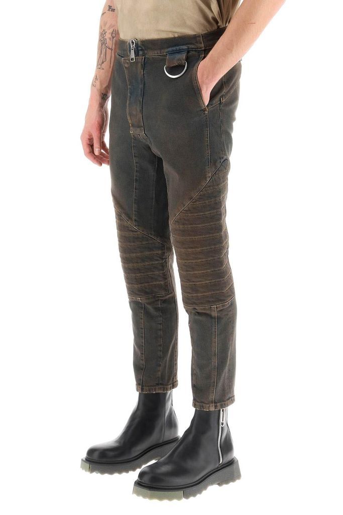 Stretch Jeans With Quilted And Padded Inserts