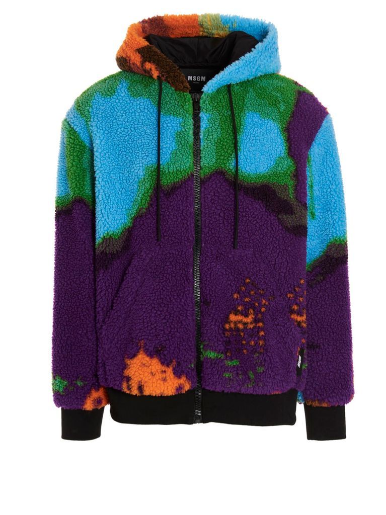 Multicolor Teddy Hooded Jacket