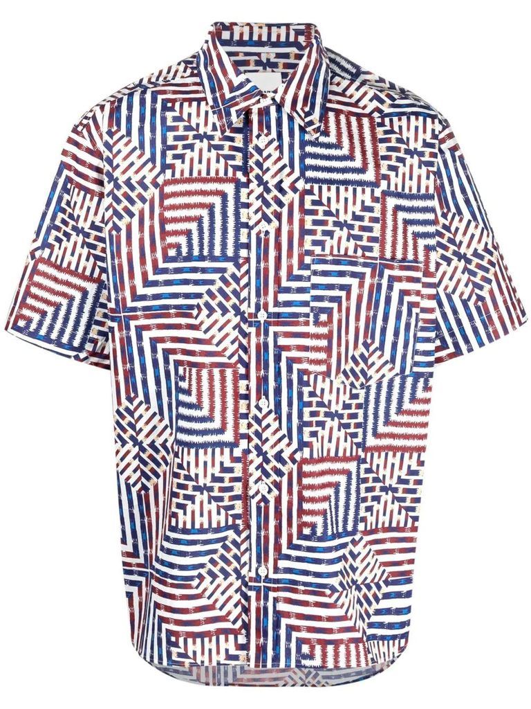 Red, White And Blue Cotton Shirt