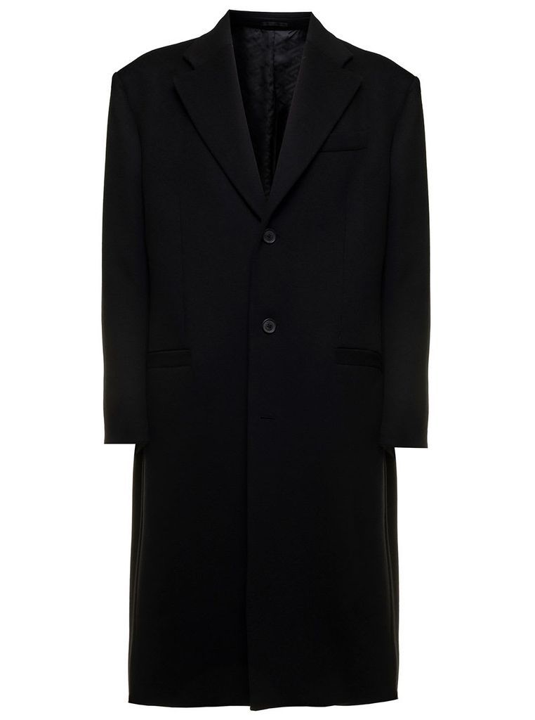 Black Coat In Virgin Wool Versace Man