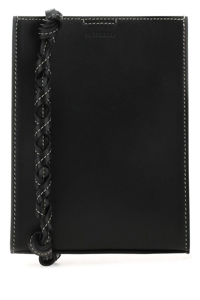 Black Leather Small Tangle Shoulder Bag