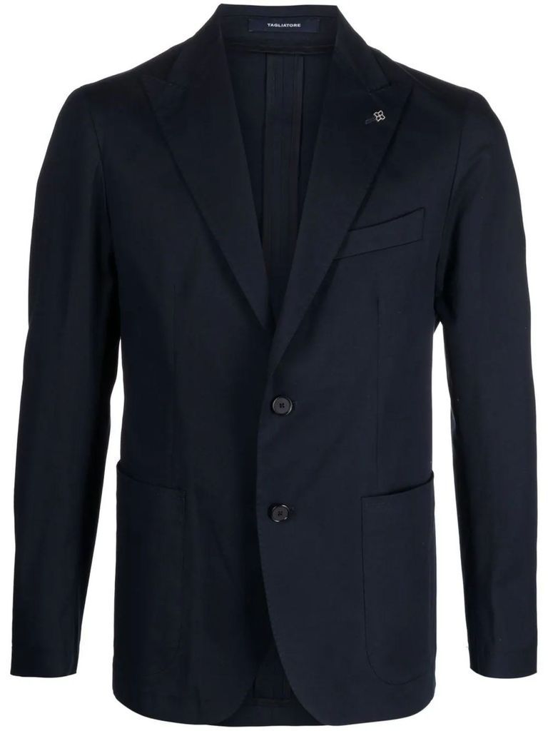 Navy Blue Cotton Blazer