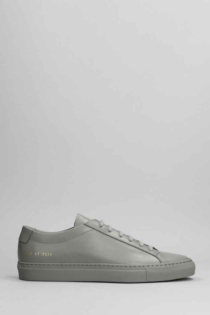 Achilles Low Sneakers In Grey Leather