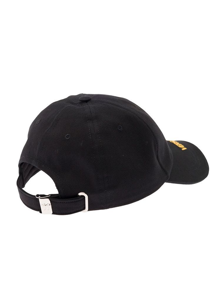 Black Baseball Cap With Logo And Medusa Print In Cotton Man