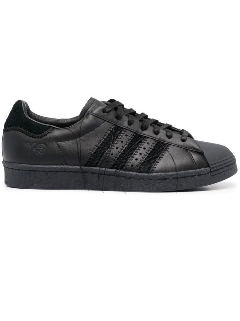 Black Calf Leather Superstar Sneakers