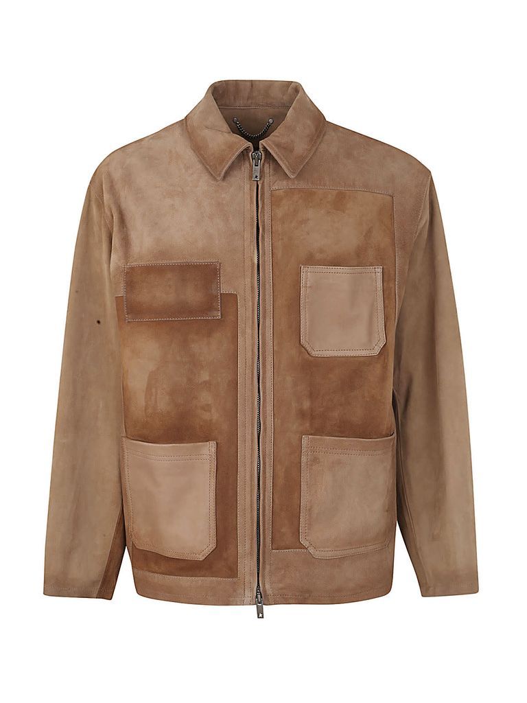 Journey M`s Work Shirt Patched Suede