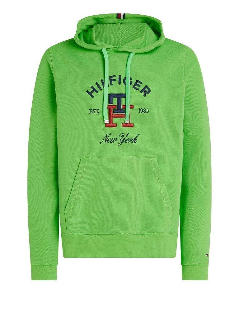 Green Sweatshirt With Hood And Logo