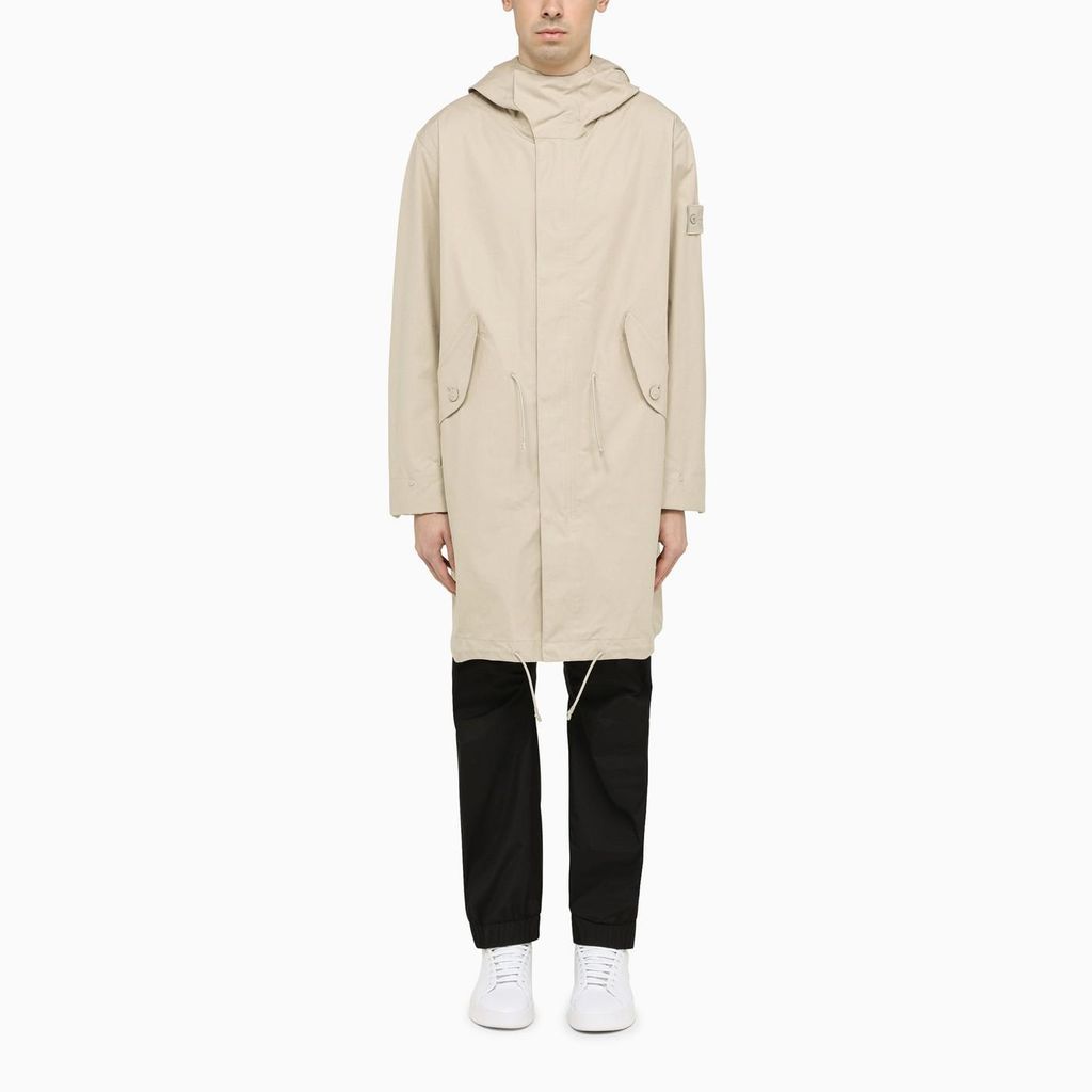 Beige Cotton Parka