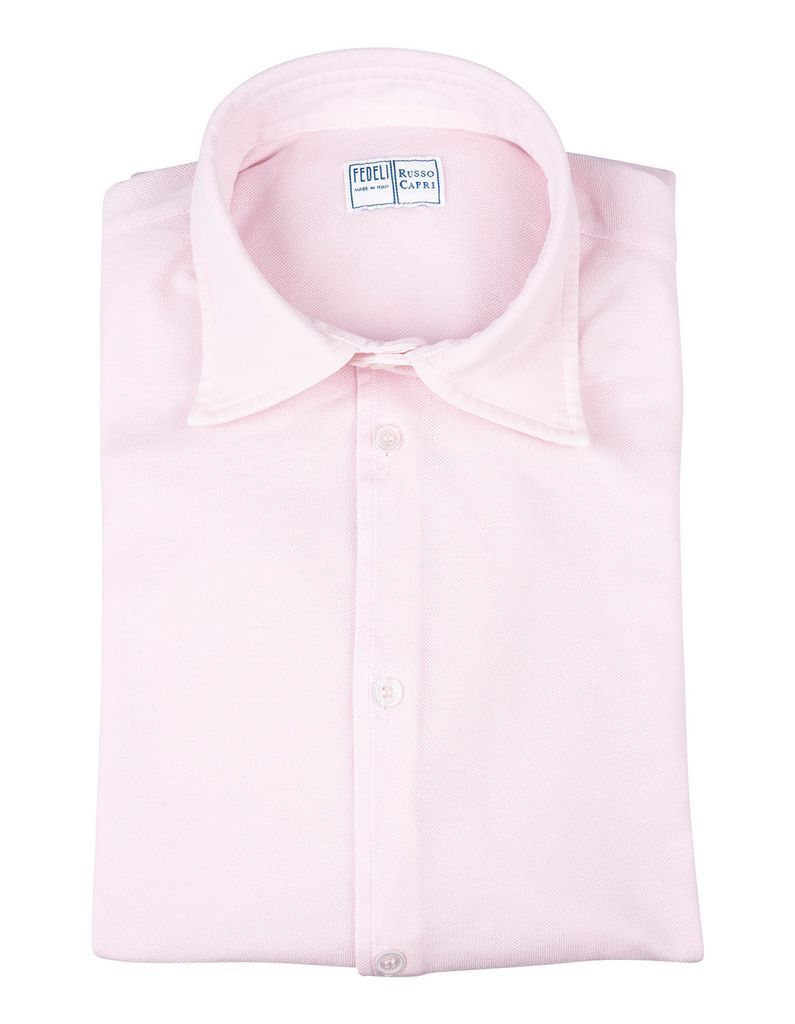 Man Pink In Taupe Cotton Pique