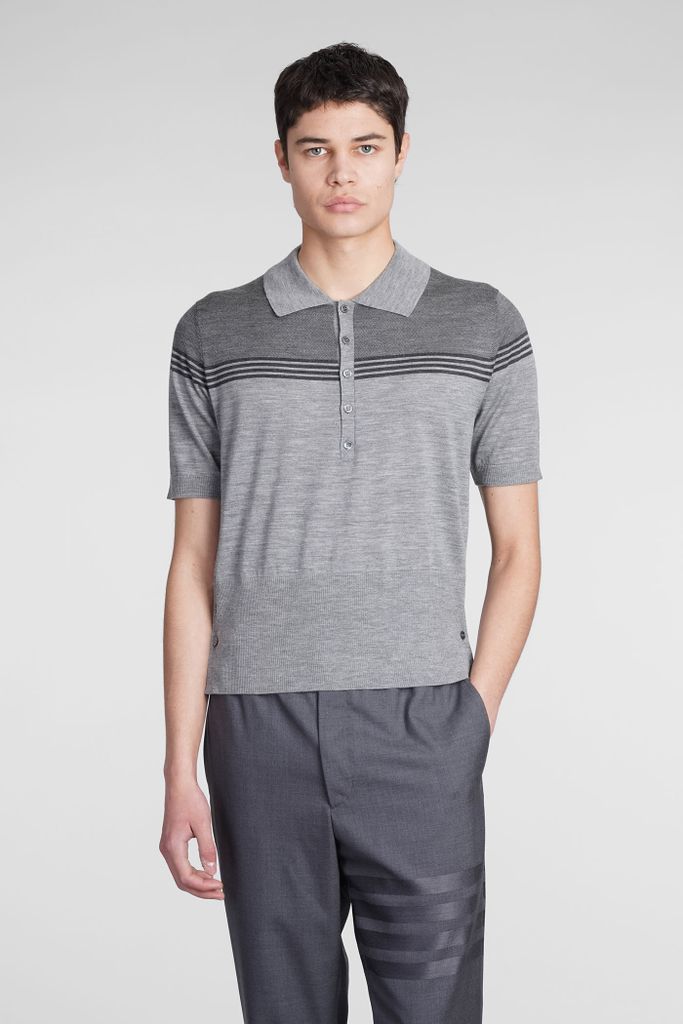Polo In Grey Wool