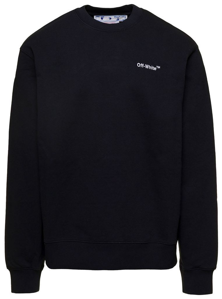 Black Helvetica Logo Print Sweatshirt In Cotton Man