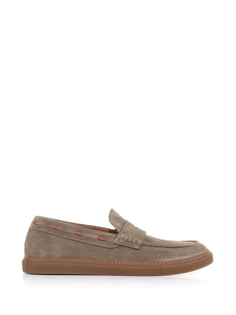 Loafer In Dove Gray Suede