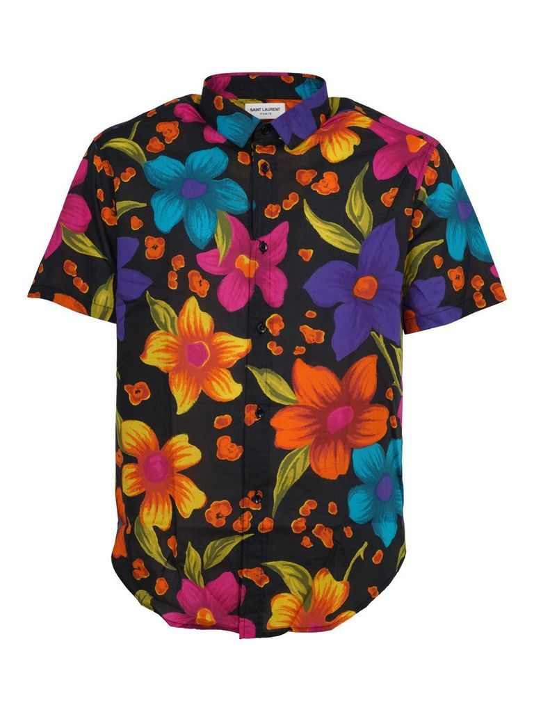 Floral Printed Short-Sleeved Shirt