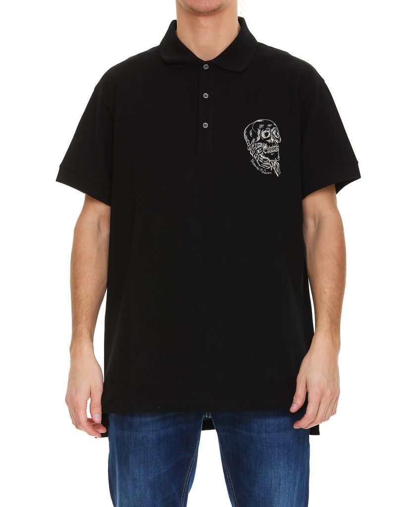 Skull Embroidered Oversize Polo