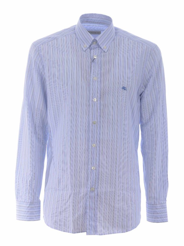 Shirt Regular Button Down In Striped Cotton