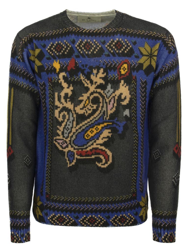 Printed Virgin Wool Jumper