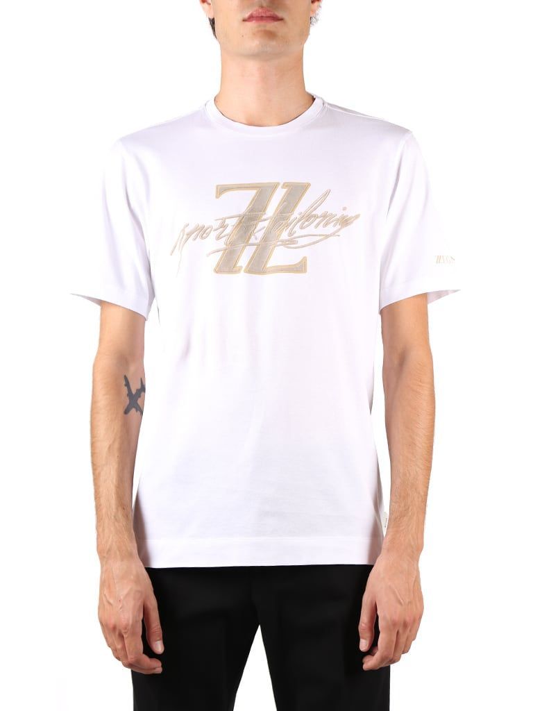 Zegna White Cotton Logo T-Shirt