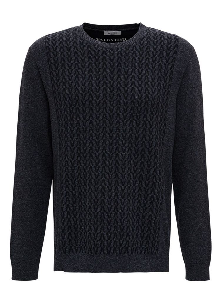 Vltn Grey Wool Sweater