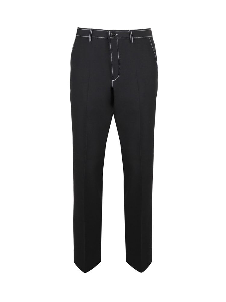 Wool Trousers With Contrasting Stitching