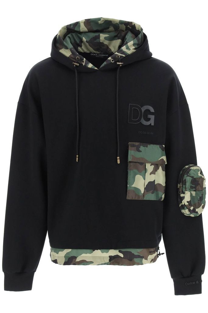 Hooded Sweatshirt With Camouflage Details