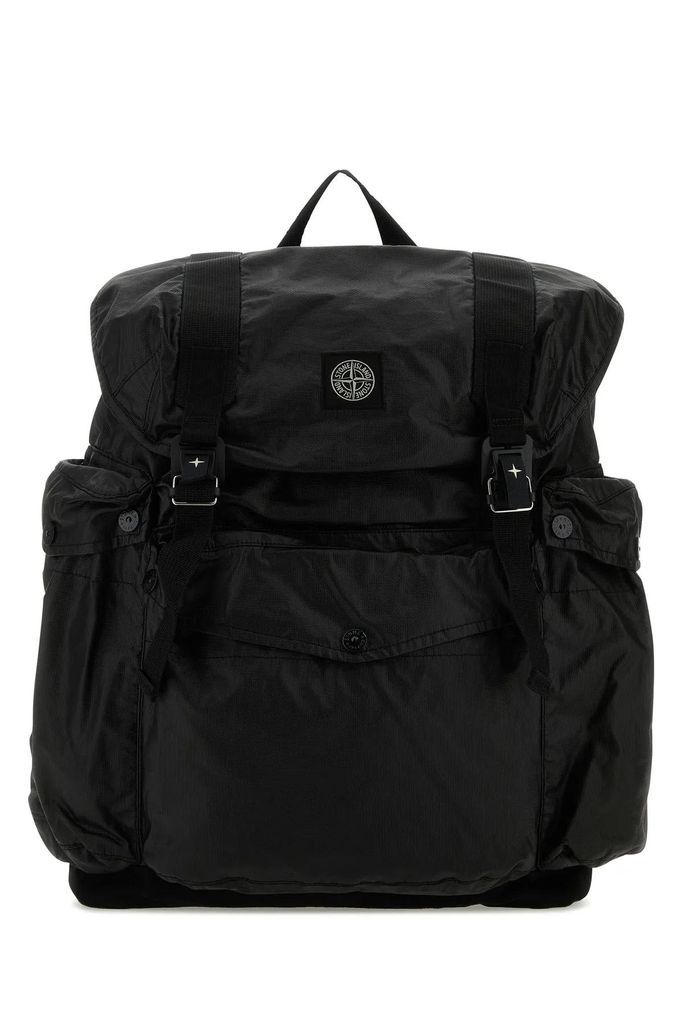 Black Cotton Backpack