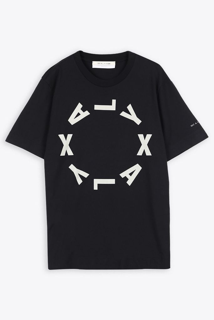 1017 Alyx 9Sm Collection Logo Graphic T-Shirt Black Cotton T-Shirt With Circular Logo Print - Collection Logo Graphic T-Shirt