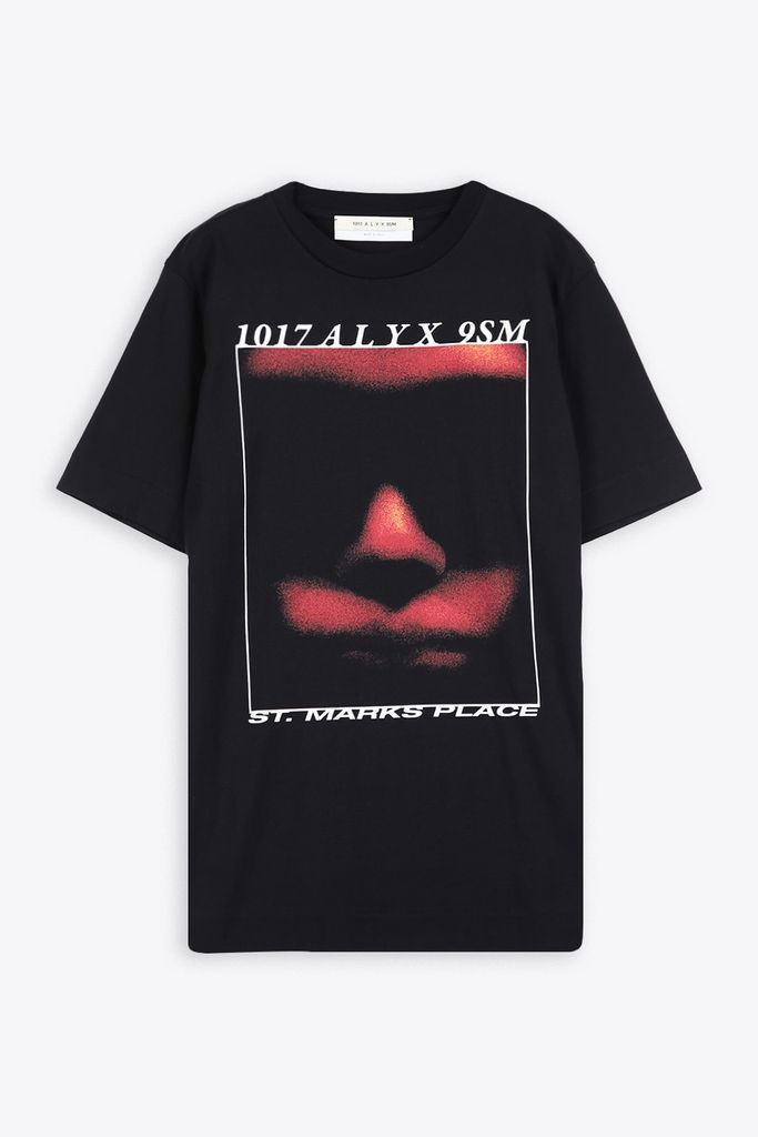 1017 Alyx 9Sm Alyx Icon Face S/s Tee Black Cotton T-Shirt With Front Print - Icon Face T-Shirt