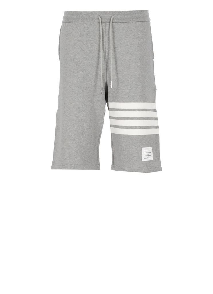 4-Bar Cotton Bermuda Shorts