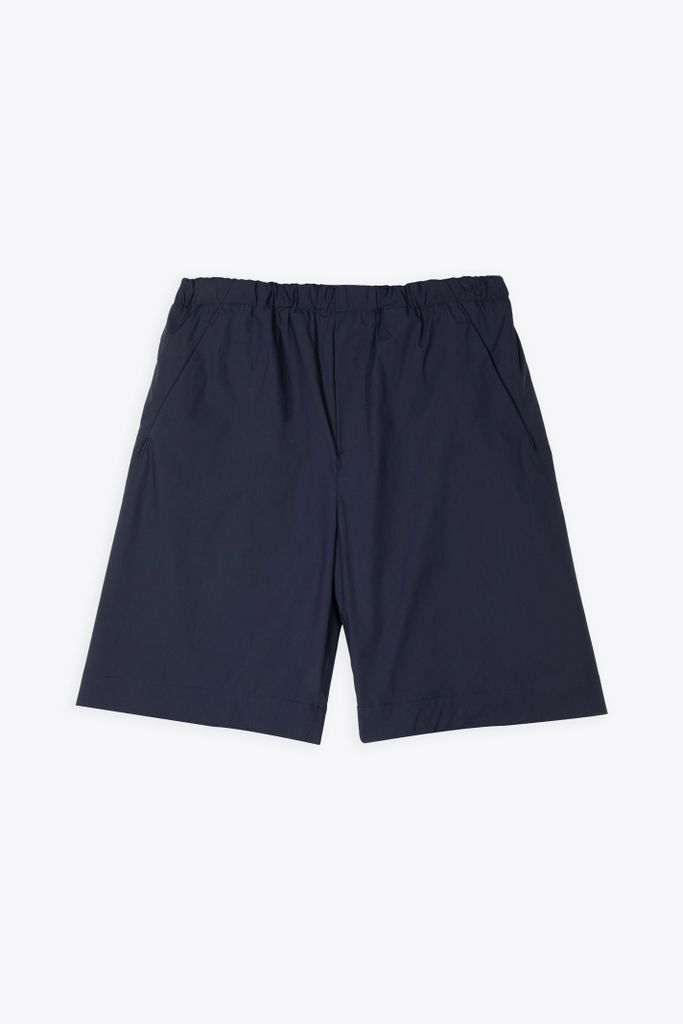 Alexios - Short Man Navy Blue Cotton Poplin Shorts - Alexios